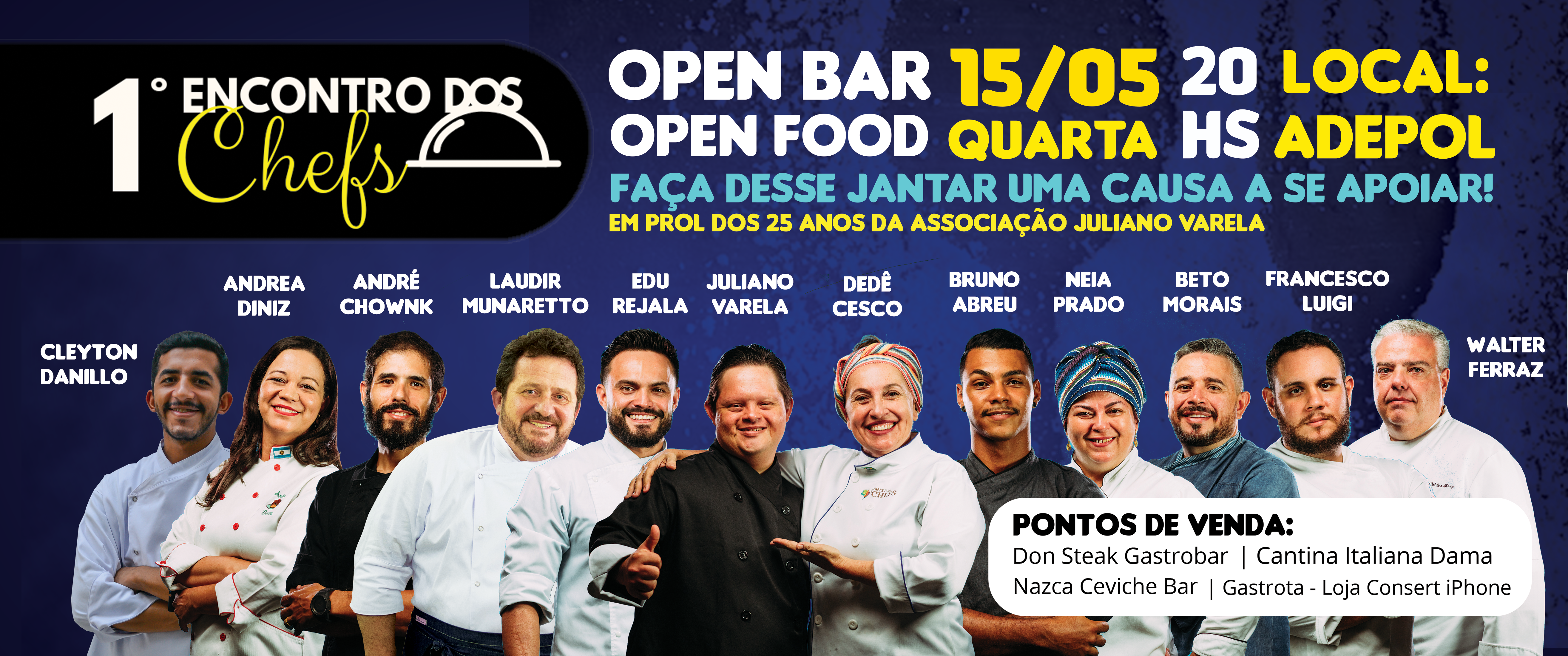 Ong Juliano Varela promove 1º Encontro dos Chefs com o melhor da gastronomia Divulgação