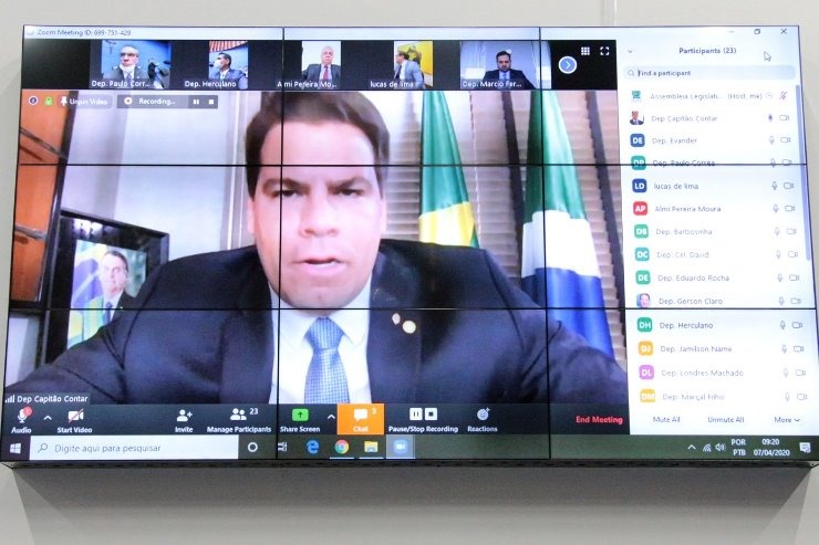 Projeto propõe critérios de transparência para contratos de combate à Covid-19 Capitão Contar, autor da proposta, durante sessão por videoconferência, realizada nesta terça-feira. Luiz Carlos Júnior