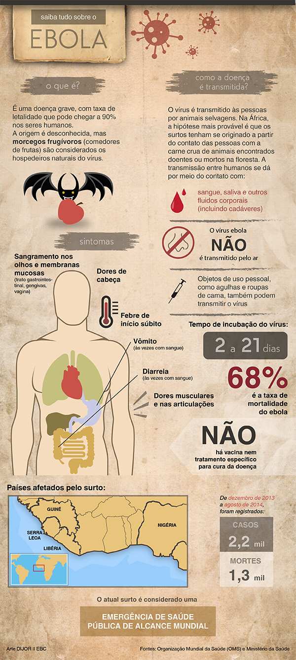 Segundo exame descarta suspeita de ebola no Brasil