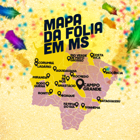 Mapa da Folia: conheça as opções dos municípios para o Carnaval em Mato Grosso do Sul
