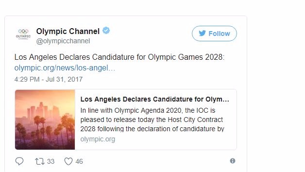 Paris irá sediar a Olimpíada de 2024; Los Angeles, a de 2028 Paris irá sediar a Olimpíada de 2024; Los Angeles, a de 2028