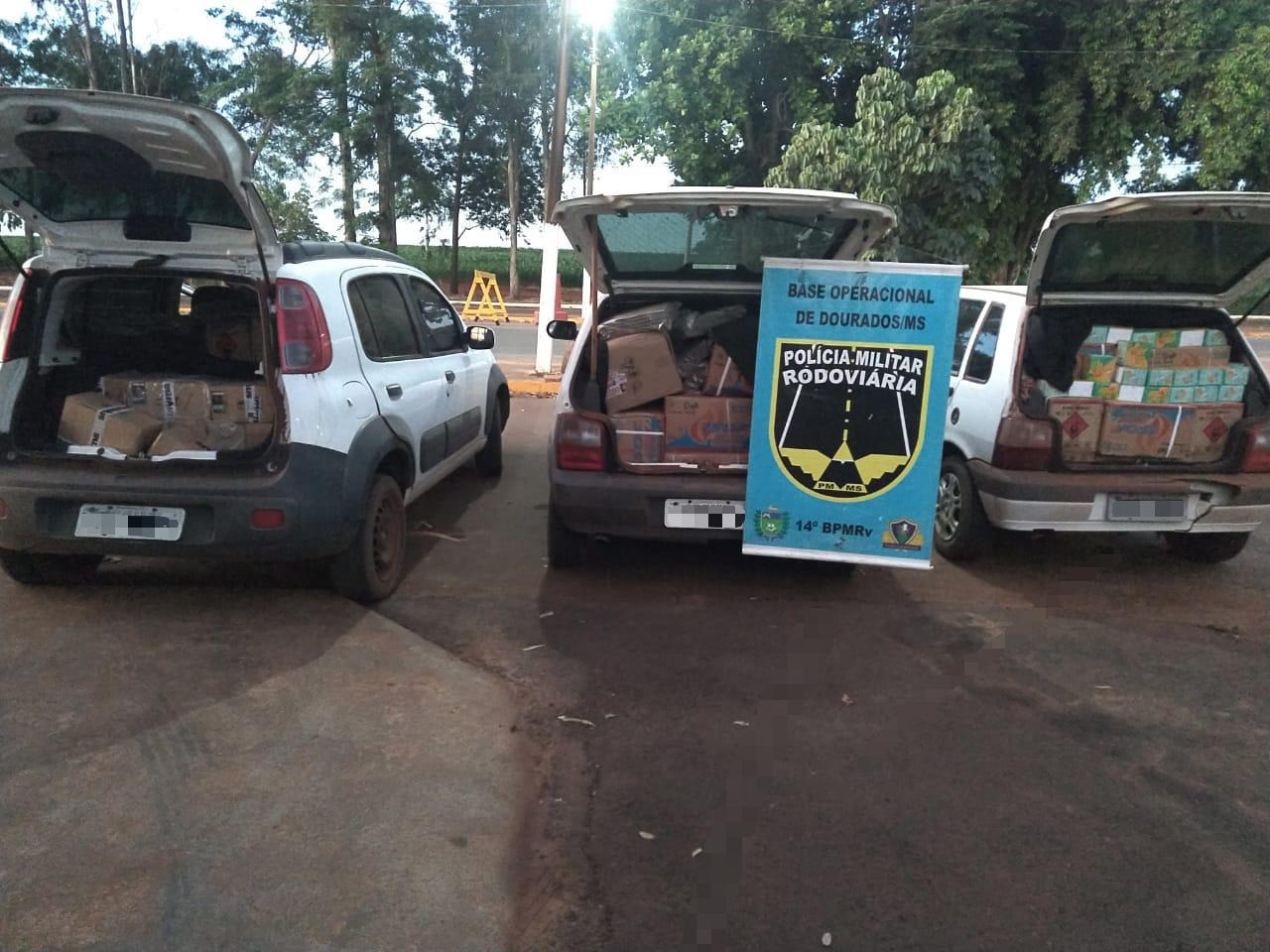 PMR apreende veículos e contrabando avaliado em mais de R$110 mil