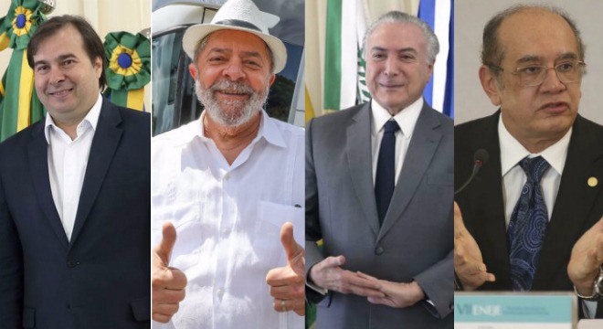 Maia, Lula, Temer e Gilmar já estão discutindo sobre o sistema político para as próximas eleições
Montagem R7: Facebook e Agência Brasil