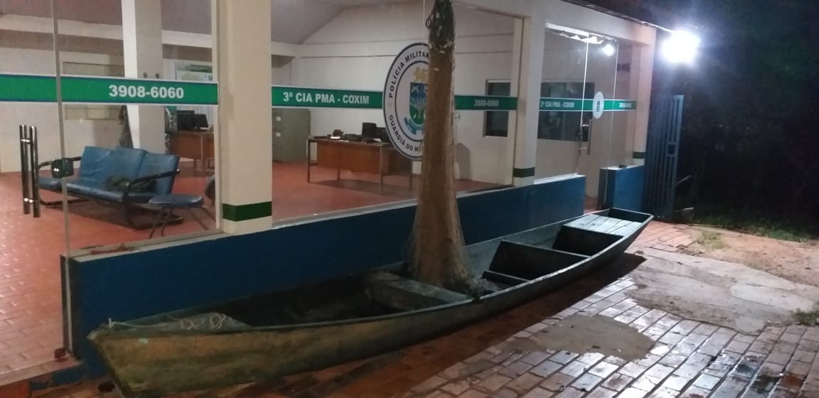 PMA surpreende pescador usando rede no rio Taquari Divulgação