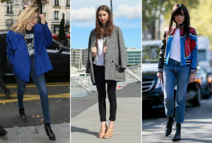 Combine a calça jeans e camiseta com um casaco poderoso - foto: reprodução instagram/imaxtree
