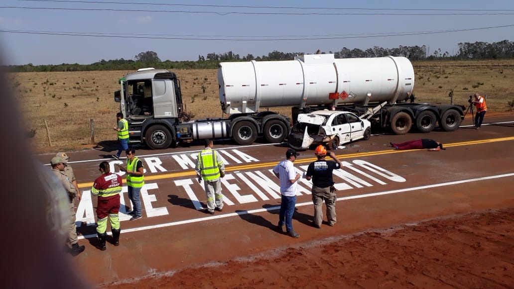 Simulação de acidente na BR-163 promove integração de órgãos de trânsito e de resgate Divulgação