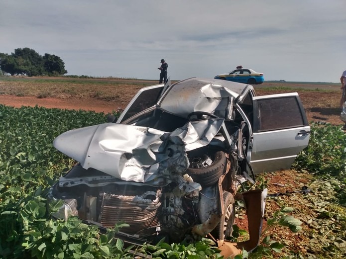 Acidente em Chapadão do Sul, com duas mortes e dois feridos. Divulgação