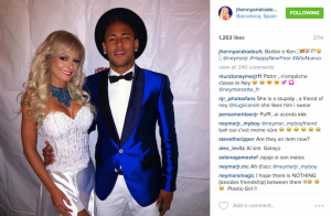 Jhenny Andrade posa ao lado de Neymar e brinca: "Barbie e Ken"