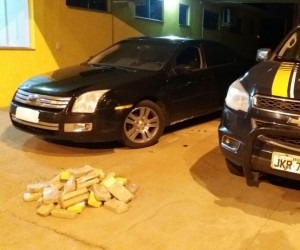 Droga apreendida ontem pela PRF. - Divulgação