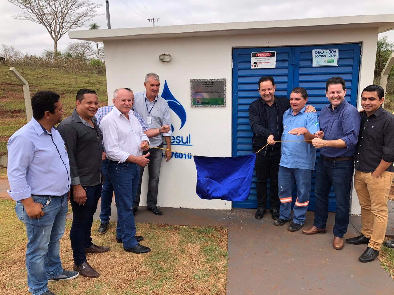 Sanesul inaugura reservatório e município ganha novo sistema de esgotamento sanitário Durante solenidade, autoridades falaram sobre os investimentos que estão sendo feitos pelo Governo do Estado no município. Foto: Ascom