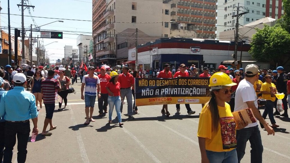 Manifesto do Grito dos Excluídos, em Campo Grande (Foto: Marcos Ribeiro)