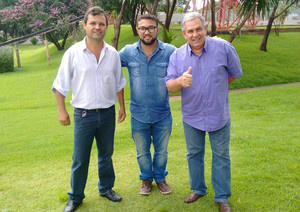 Américo Ferreira, Ítalo Milhomem e Estevão Petrallas, presidentes de Novoperário, Comercial-MS e Operário-MS (Foto: Hélder Rafael)