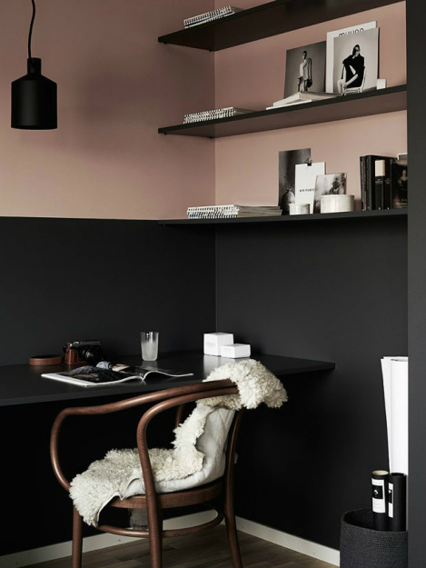 Décor do dia: home office preto e rosa Décor do dia: home office preto e rosa