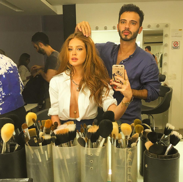 Marina Ruy Barbosa posa sem sutiã e com camisa aberta para ensaio Marina Ruy Barbosa e Krisna Carvalho (Foto: Reprodução/Instagram)