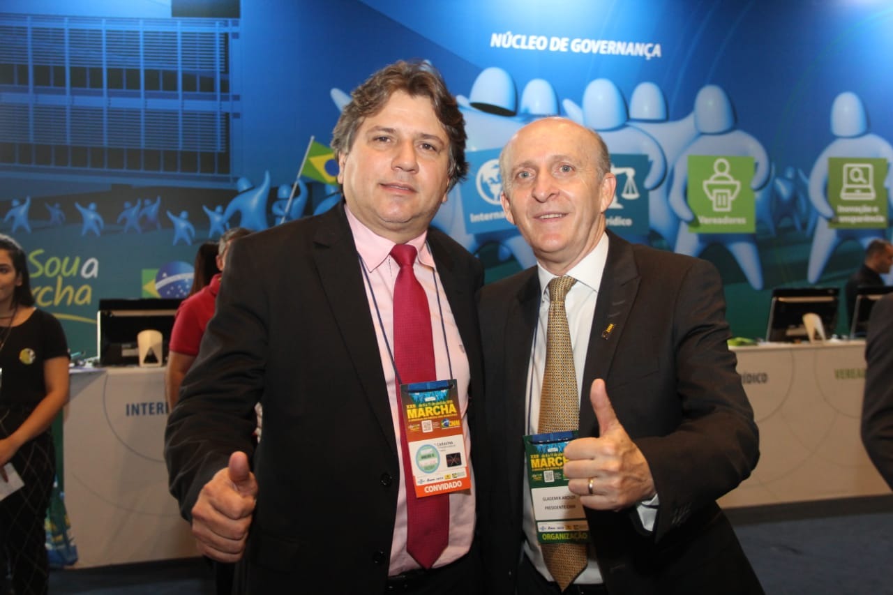 Caravina e Aroldi durante evento em Brasília