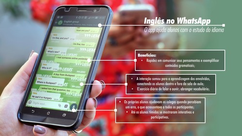 Professor usa grupo no WhatsApp para reforçar atividades de inglês Professor usa grupo no WhatsApp para reforçar atividades de inglês