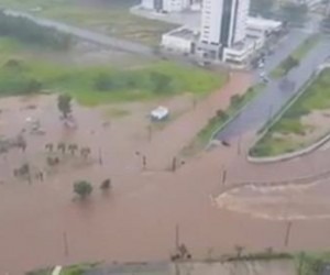 Alagamento perto do Parque das Nações Indígenas em dezembro de 2015 - Whatsapp