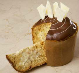 Panetone trufado recheado com chocolate branco © Fornecido por Gastrolândia Panetone trufado