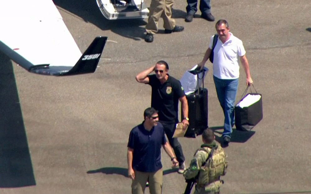 Joesley Batista chega ao aeroporto de Congonhas em São Paulo (Foto: GloboNews/Reprodução)