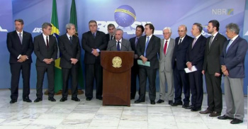 Temer realizando anuncio sobre a reforma da previdência.