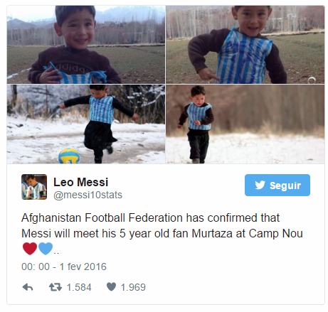 Fã mirim de Messi que fez camisa com sacola de plástico conhecerá craque