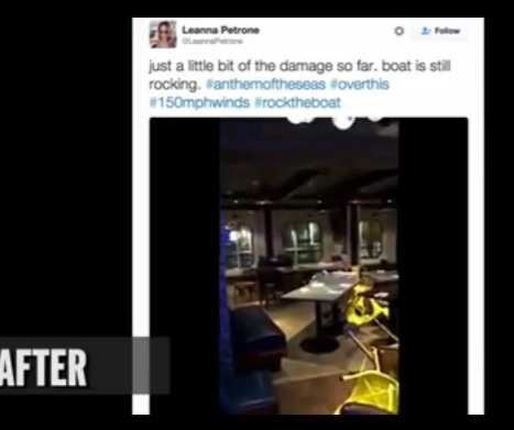 Furacão atinge um dos maiores cruzeiros do mundo