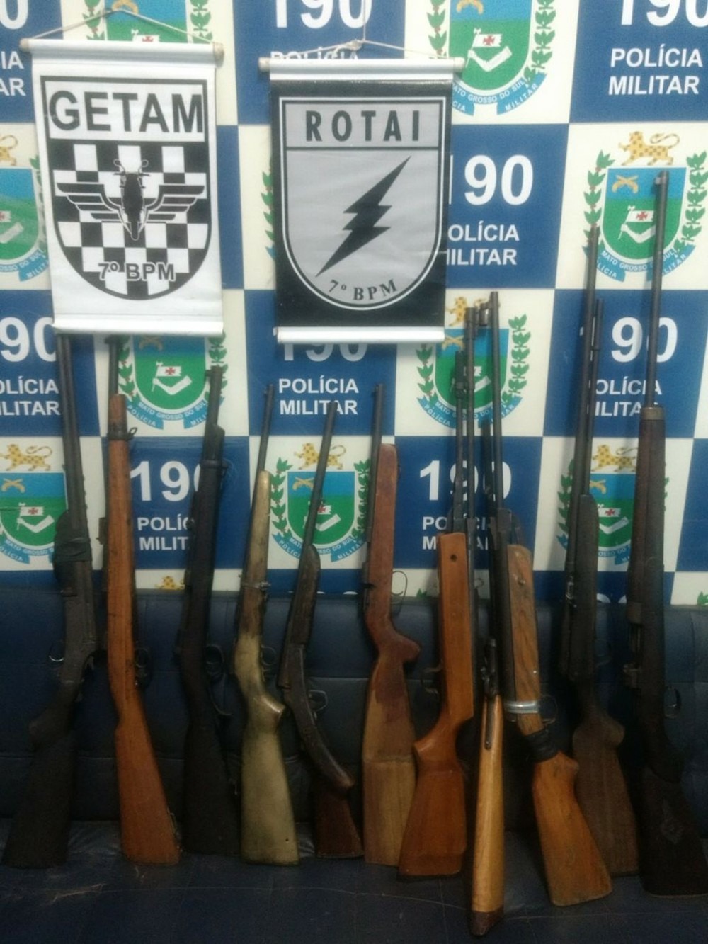 Armas furtadas da coleção de PM aposentado (Foto: PM/Divulgação)