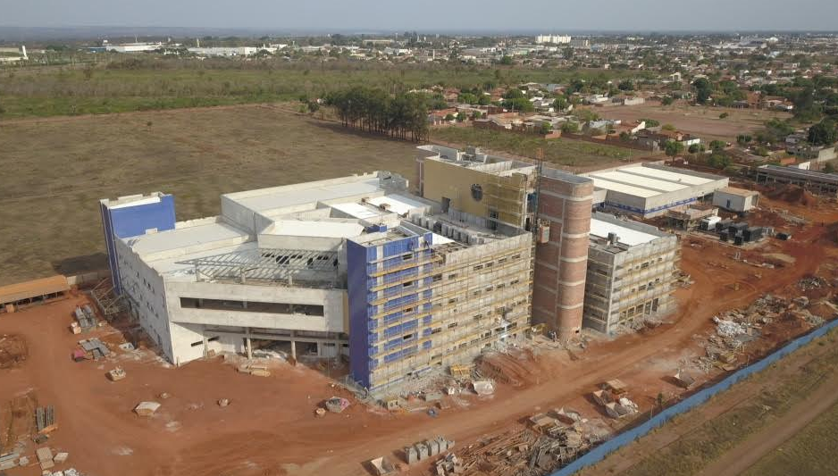 Hospital Regional que vai atender a população de Três Lagoas e região tem e 16 mil m² de área construída e está em 60%, de acordo com a Secretaria de Estado de Infraestrutura. Divulgação