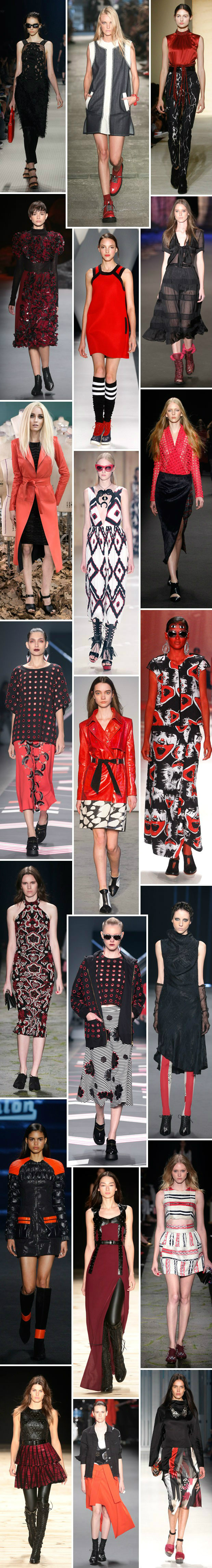 Looks em tons de vermelho, preto e branco são tendência para o verão