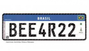 Nova placa de veículos para veículos emplacados a partir de 2016   Divulgação/Ministério das Cidades
