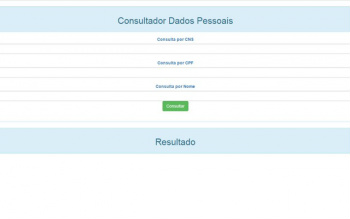 Página permitia consulta de dados de cidadãos por CNS, CPF ou nome; site saiu do ar (Foto: Reprodução)