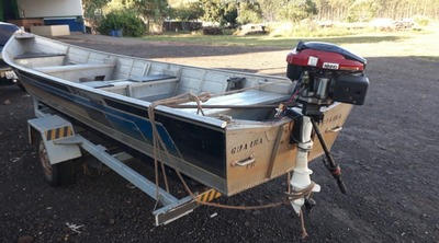 PMA autua pescador por pescar em piracema no rio Guassu e apreende barco, motor e petrechos de pesca