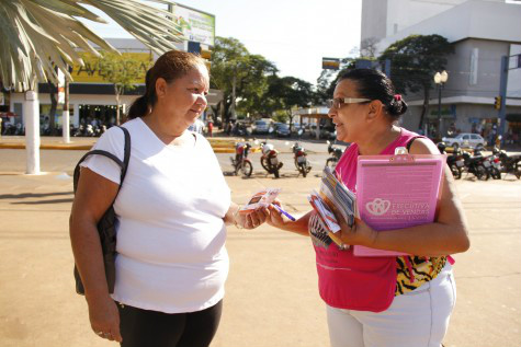 Ação na praça em alusão aos nove anos da Lei Maria da Penha – Chico Leite