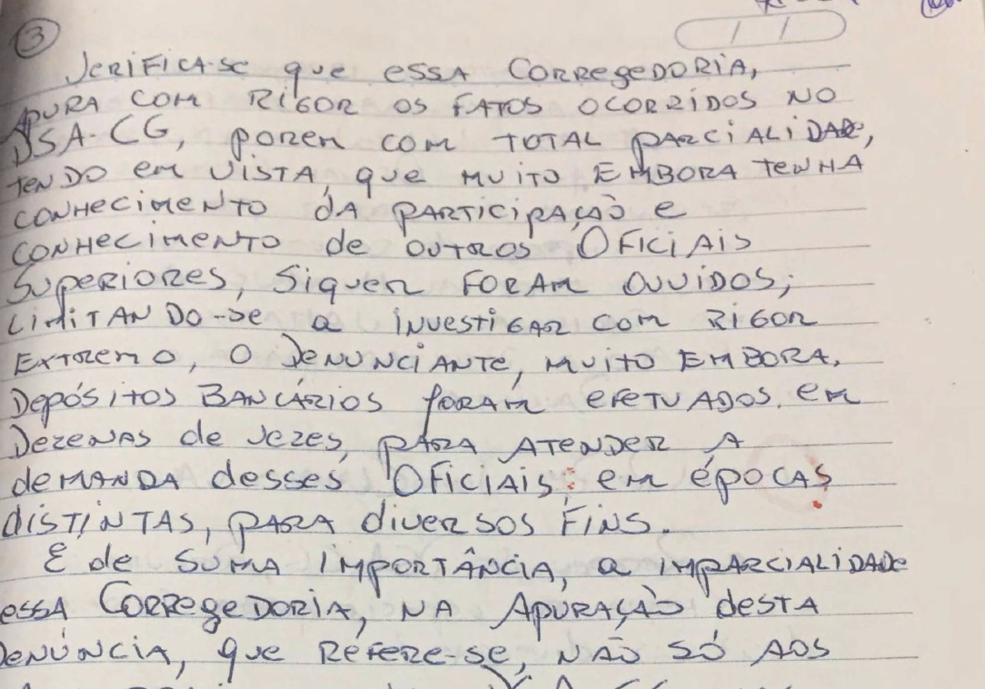 Em carta, o coronel José Afonso Adriano Filho menciona 
