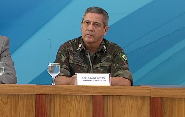 O general Walter Souza Braga Netto, durante entrevista nesta sexta-feira (16) no Planalto (Foto: Reprodução)