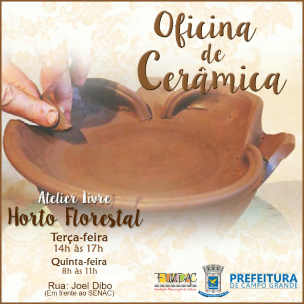 Fundac abre inscrições para curso de Cerâmica Fundac abre inscrições para curso de Cerâmica
