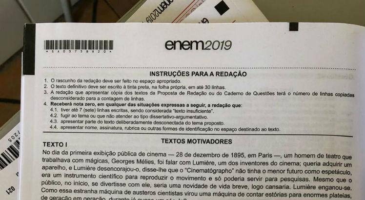 Prova de Redação. 