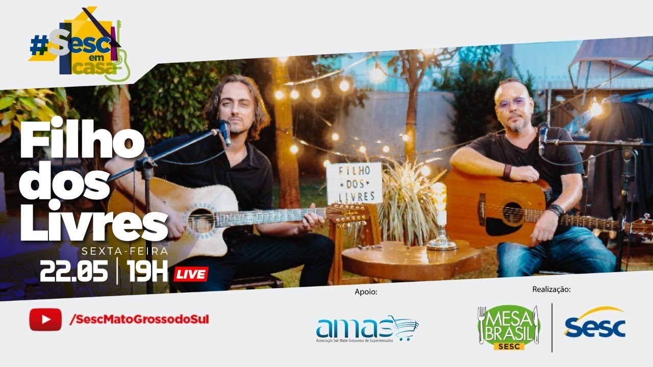 Sexta tem live com Filho dos Livres para arrecadar doações de alimentos ao Mesa Brasil Divulgação