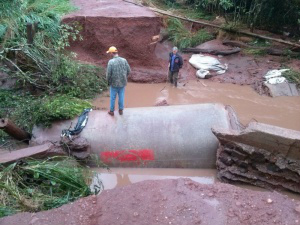 Moradores de distrito ficaram sem acesso à cidade (Foto: Direto das Ruas)