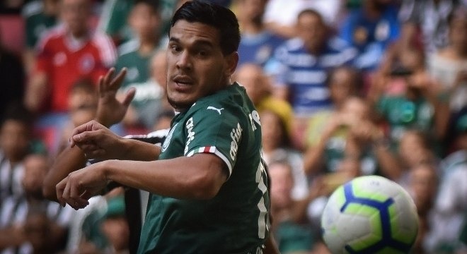 Paraguaio Gustavo Gómez marcou o gol do Palmeiras, no Mané Garrincha (DF). ANDRé BORGES/AGIF/ESTADÃO CONTEÚDO