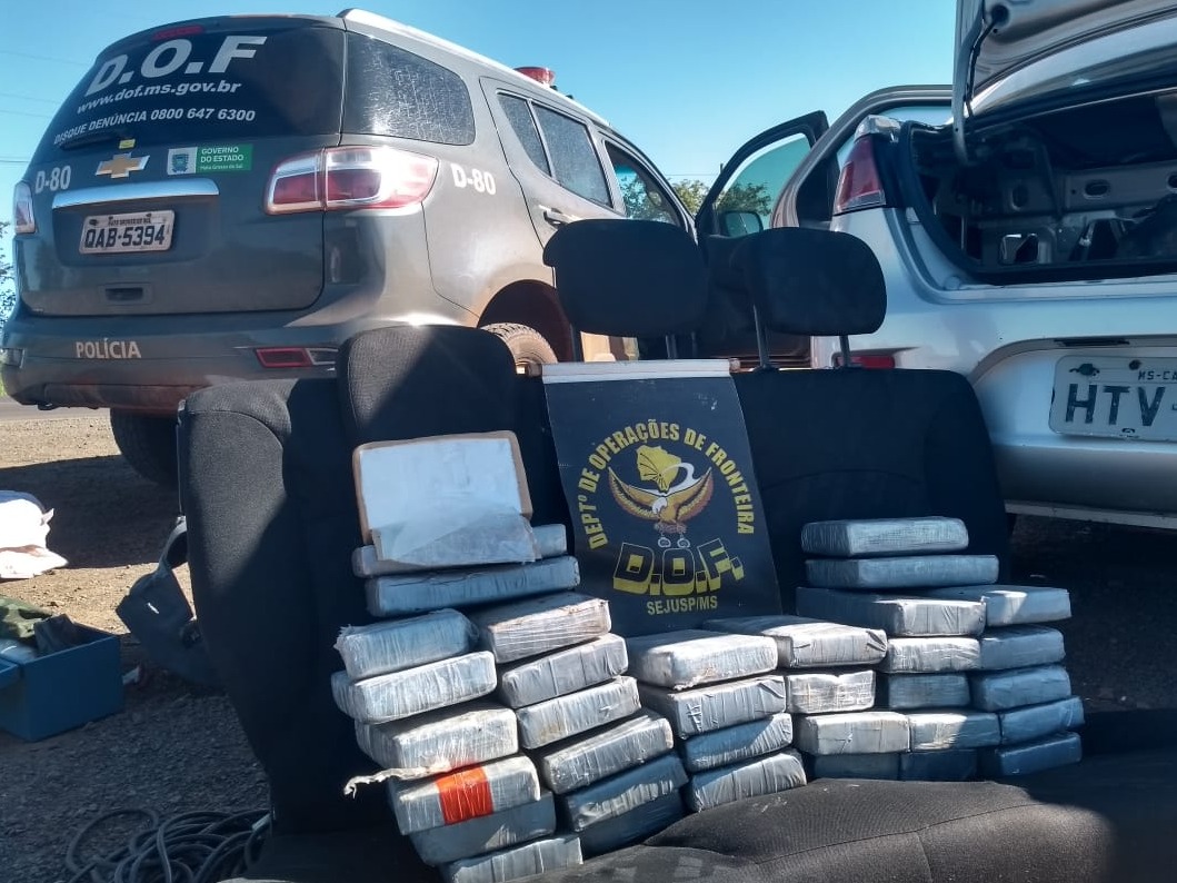 DOF apreende 38 quilos de cocaína em Eldorado Divulgação