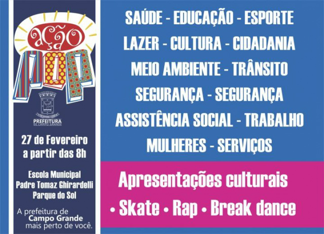 Ação Pop atende neste sábado na comunidade do Parque do Sol