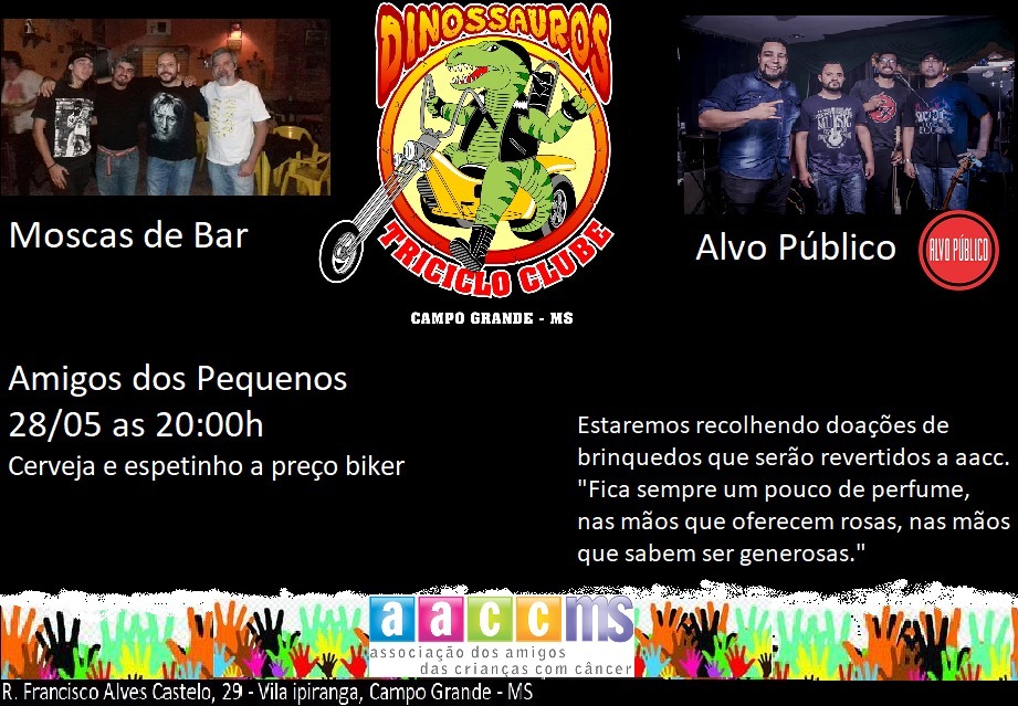 Bandas e Motoclube se unem em show beneficente em Campo Grande Divulgação