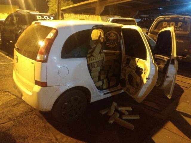 DOF apreende quase uma tonelada de maconha pela MS-164 Foram apreendidos 1086 tabletes da droga. (Foto: Divulgação)