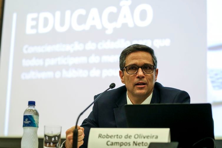O presidente do Banco Central, Roberto Campos Neto, apresenta a nova versão da agenda de medidas estruturais,a BC#      (José Cruz/Agência Brasil)

