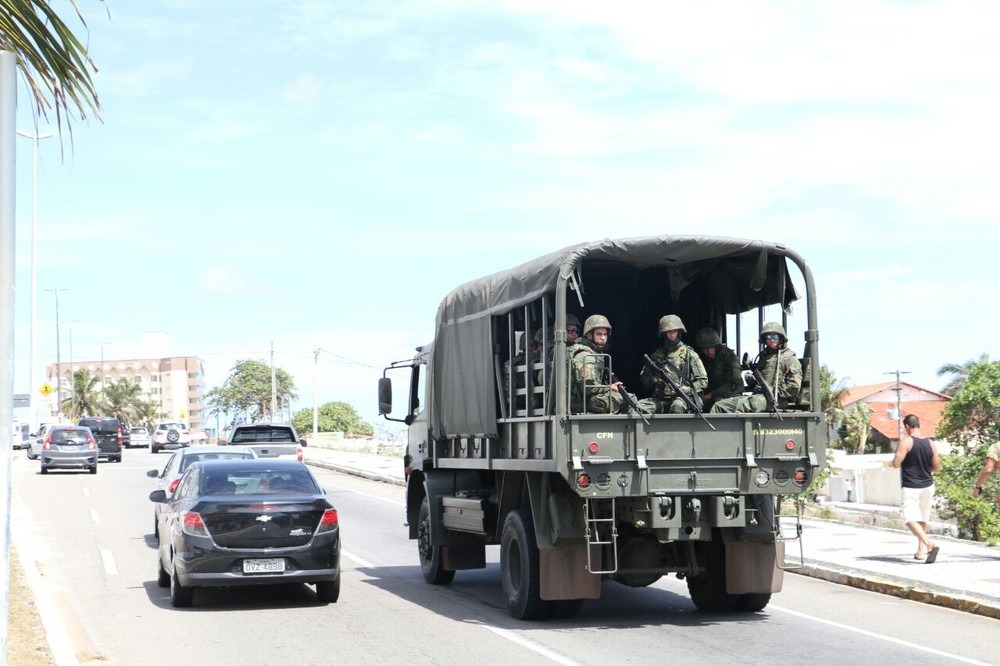 Governo anuncia envio de 2 mil homens das Forças Armadas para o RN Militares atuaram no estado em janeiro deste ano para combater uma onda de ataques criminosos a várias cidades do RN (Foto: Elias Medeiros)