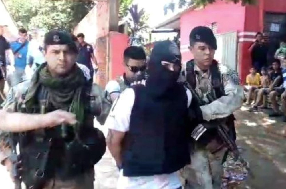 Preso recaptura pela Polícia Nacional do Paraguai nosábado, em Pedro Juan Caballero. Porã News