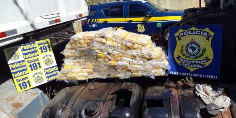 PRF apreende 94 kg de cocaína em Anastácio Foto: Divulgação PRF