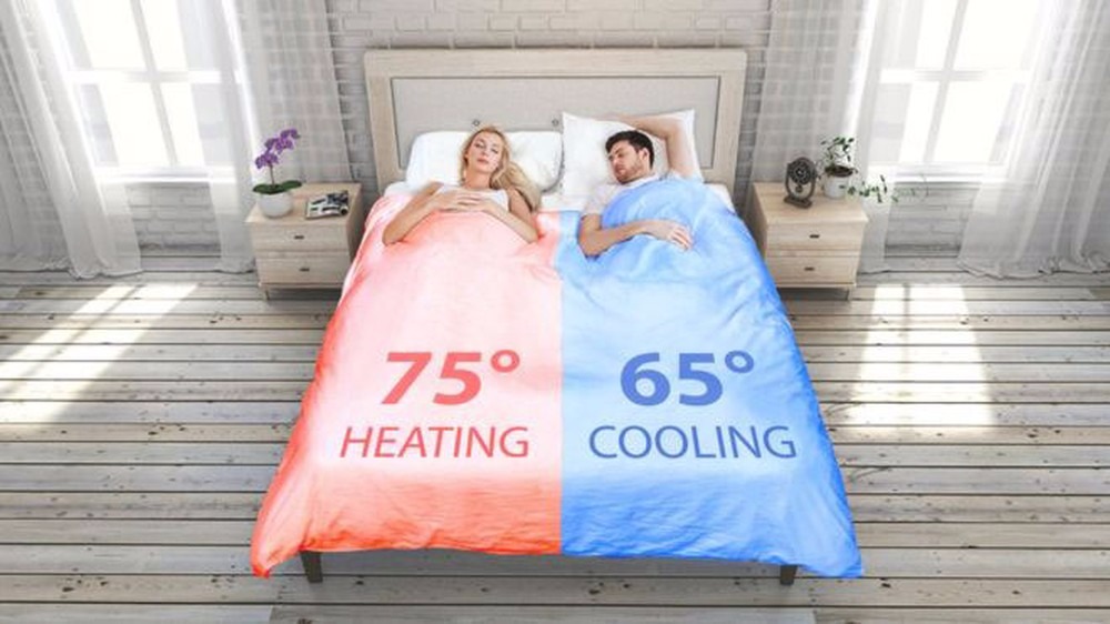 Temperatura varia entre 17ºC e 24ºC simultaneamente de cada lado da cama (Foto: Smartduvet)