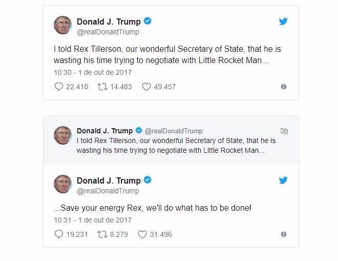 Tentar negociar com a Coreia do Norte é perda de tempo, diz Trump